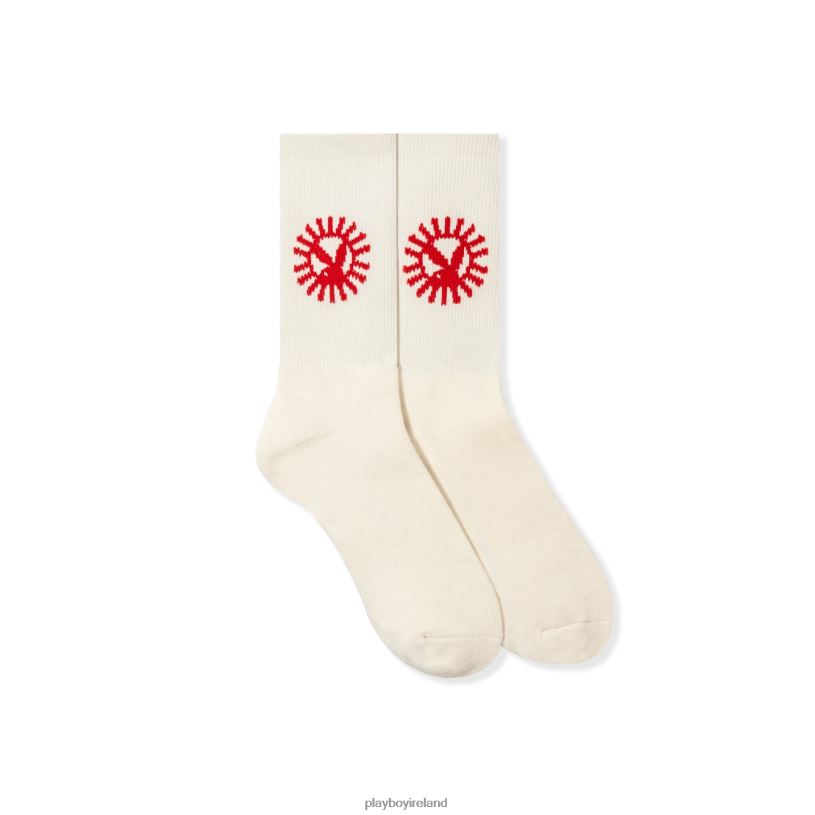 Playboy Men Sun Up Socks HBFB684 Clothing White Playboy Men Sun Up Socks HBFB684 Clothing White