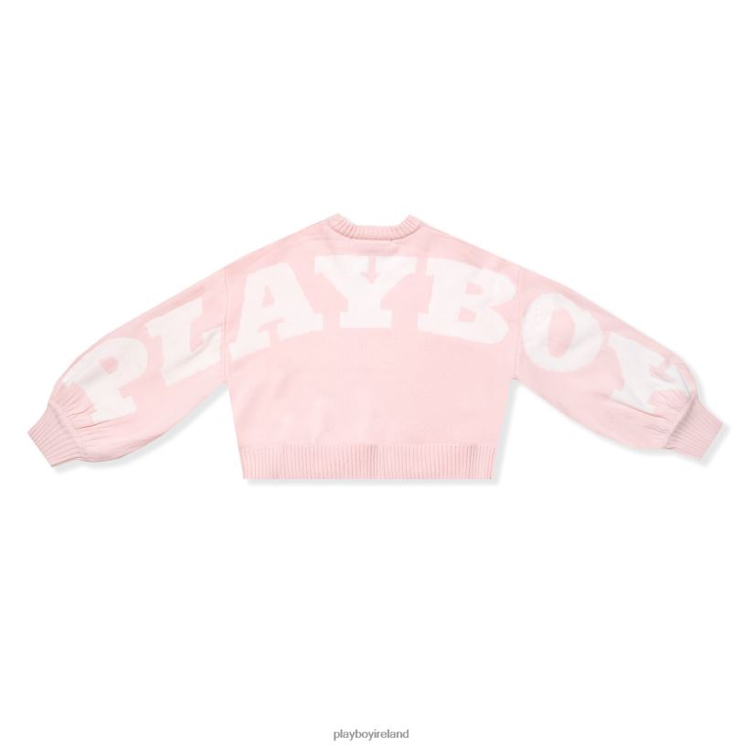 Playboy Women Back Graphic Oversized Knit Sweater HBFB1068 Clothing Pink Playboy Women Back Graphic Oversized Knit Sweater HBFB1068 Clothing Pink