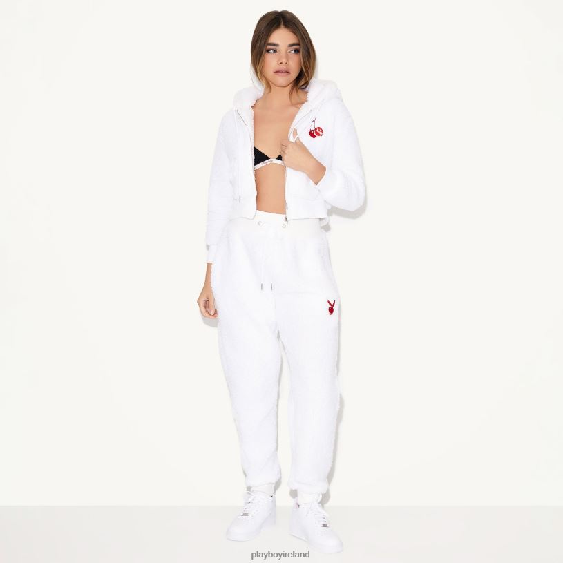 Playboy Women Sherpa Hoodie HBFB1064 Clothing White Playboy Women Sherpa Hoodie HBFB1064 Clothing White