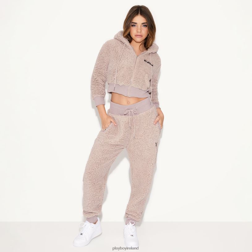 Playboy Women Sherpa Hoodie HBFB1065 Clothing Mocha Playboy Women Sherpa Hoodie HBFB1065 Clothing Mocha